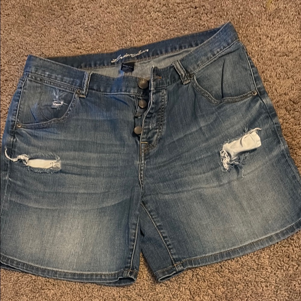 Denim Blue Distressed Women's Shorts Laundry Gear 10